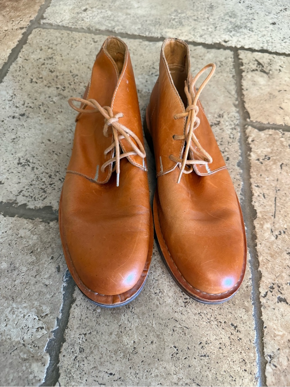 Cole Haan Men's Leather Chukka Boots in Cognac Brown